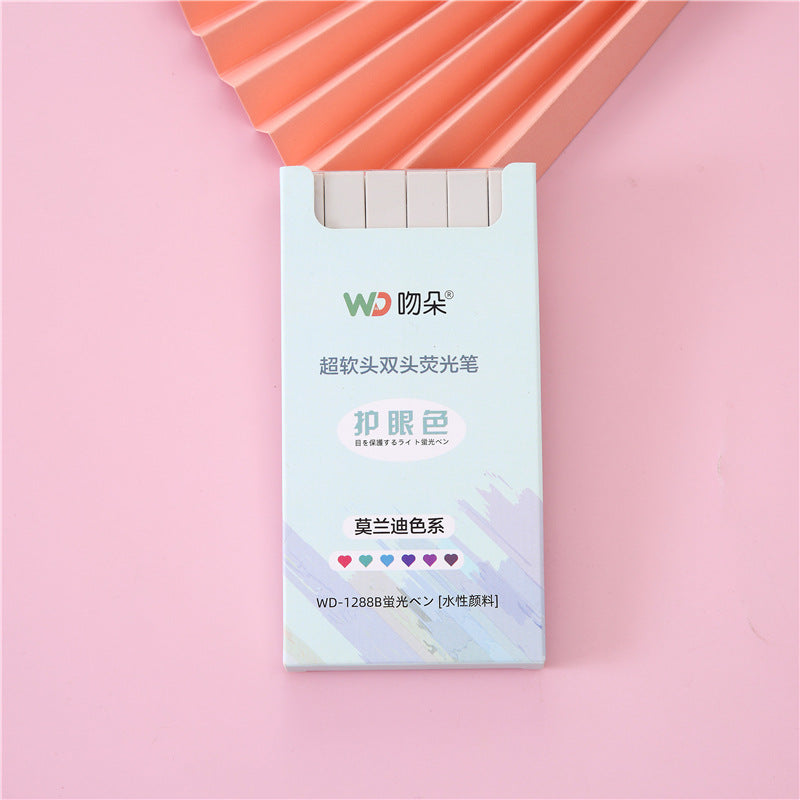 Wholesale Double Ended Plastic Highlighter Set 6pcs